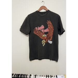 Liquid Death T-Shirt Faded Black Eagle Skull Graphic Heavy Metal Gothic SZ S